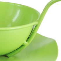 položky Kovová ozdobná šálka s podšálkou svetlozelená V8cm Ø11,5cm 2ks