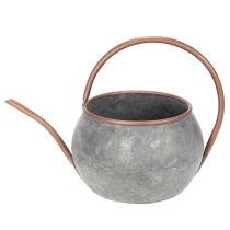 položky Kovová dekoratívna krhlica, vintage vidiecky štýl, záhradná dekorácia, na sadenie, strieborno-medená, D41cm Ø26cm V30cm