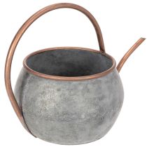 položky Kovová dekoratívna krhlica, vintage vidiecky štýl, záhradná dekorácia, na sadenie, strieborno-medená, D41cm Ø26cm V30cm