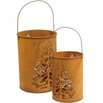 položky Lucerna kovová lampášová dekorácia patina Ø16/20,5cm sada 2 ks