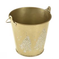položky Kovové vedierko kvetináč na vianočný stromček zlatý Ø12cm V11,5cm