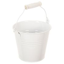 položky Kovové vedrá, biele, Ø12cm, V10cm, 8 kusov