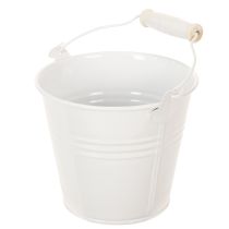 položky Kovové vedrá, biele, Ø12cm, V10cm, 8 kusov