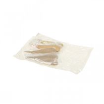 položky Závesná dekorácia okienko kovové srdiečka, ozdobné srdiečka na zavesenie béžová/žltá/oranžová V15cm 6 ks