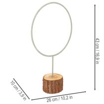 položky Dekoratívny kovový krúžok na drevenom stojane na dekoráciu stola, 43 cm