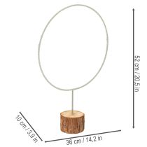 položky Dekoratívny okrúhly prsteň na drevenom podstavci, kovový, na sušené kvety, 52 cm