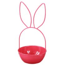 položky Veľkonočný kvetináč, dekorácia, zajac, kovový košík na vnútorné/vonkajšie použitie, 33 cm