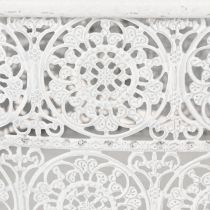 položky Kovové misky s čipkovaným vzorom, dekoratívna nádoba, štvorcové, shabby chic, biele, 27/23/19 cm, V 13,5 cm, sada 3 kusov