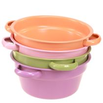 položky Kovová dekoratívna miska, 4 jarné farby, Ø17cm, 4 kusy