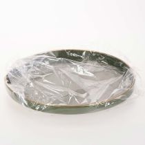 Článok Dekoratívny podnos v zelenej farbe so zlatým okrajom, moderný, 30 cm