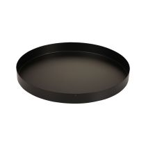Článok Kovový podnos okrúhly podnos na sviečky čierny Ø20cm V2,5cm 2ks