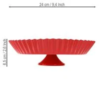 položky Kovový tanier retro dekoratívny tanier s podstavcom červený kov Ø24cm 2 ks