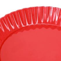 položky Kovový tanier červený malý dekoratívny tanier s kovovým podkladom Ø14cm 2 ks