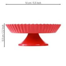 položky Kovový tanier červený malý dekoratívny tanier s kovovým podkladom Ø14cm 2 ks