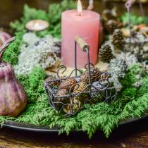 položky Variácia mini drôteného koša s drevenou rukoväťou, hrdzavohnedá, V10,5–11,5 cm, 9 kusov