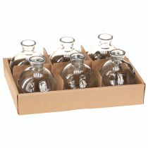 položky Mini sklenené vázy Bulbous Blue Tónované Ø7,5cm H9cm 6 ks