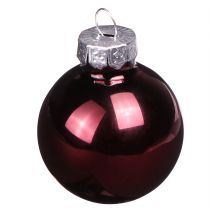 položky Mini sklenené gule na Vianoce v Berry Ø3cm 22 ks