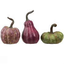 položky Mini tekvicová dekorácia Green Berry jesenná dekorácia Assort 7,5/9/11cm 3 ks