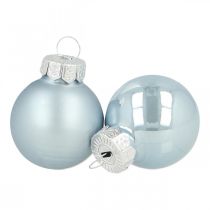 položky Mini vianočná guľa sklenená modrá lesklá/matná Ø2,5cm 24b