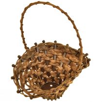 Článok Mini prútený košík s rúčkou, hnedý 15×11cm, 3 ks