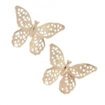 Mini motýliky kovová rozptylová dekorácia zlatá 3cm 50ks