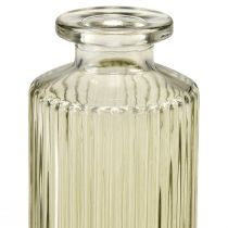 položky Mini vázičky sklenené s drážkami retro váza na kvety zelená Ø5cm 4ks