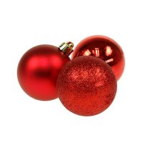 položky Mini vianočná guľa červená Ø3cm 14ks