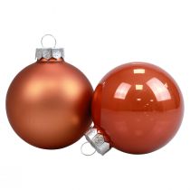 Mini vianočné gule sklenené červeno-hnedé sklenené gule Ø4cm 24ks