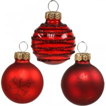 položky Mini vianočné gule červené mix pravé sklo Ø3cm 9 ks