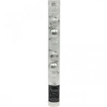 položky Mini vianočné gule biele, strieborné pravé sklo Ø3cm 9 ks