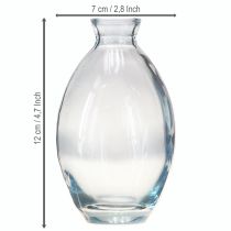 položky Mini vázy cibuľovité dekoratívne vázy zo skla modré tónované V12cm 6 ks