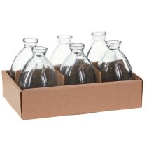 položky Mini vázy cibuľovité dekoratívne vázy zo skla modré tónované V12cm 6 ks