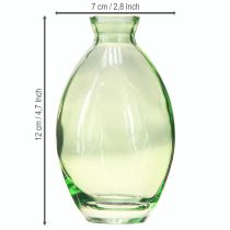 položky Mini vázy zo skla, cibuľovitého skla, zelené tónované, V12cm, 6 ks