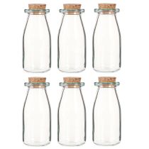 položky Mini vázy sklenené vázy s korkovými zátkami V13,5 cm Ø5,5 cm 6 ks