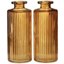 položky Mini vázy zo skla oranžové s drážkovanou dekoráciou V13cm 6 ks