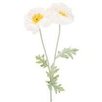 Článok Umelý mak, biely, dlhá stonka, 78 cm, 3 kusy