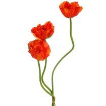 položky Vlčie maky umelé kvety oranžové 58cm–74cm 3ks