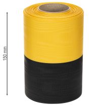 položky Moaré veniec stuha 150 mm žlto-čierna - smútočná stuha, šerpa, dekorácia, klubová stuha - 25 m rolka