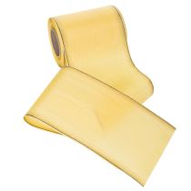 položky Moaré veniec, žltá so zlatým lemom, 125 mm x 25 m - Vysokokvalitná smútočná stuha, ozdobná stuha, mašľová stuha