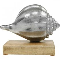 položky Mušľa vyrobená z kovu, námorná dekorácia na umiestnenie strieborná, prírodné farby V15cm Š18,5cm