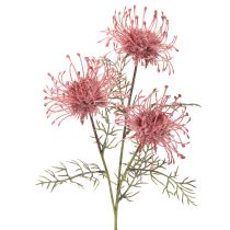 Článok Umelý kvetinový vankúšik na iheličky, protea, kvitnúca vetvička 65 cm, 3 ks