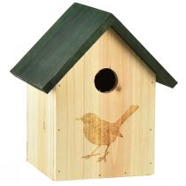 položky Hniezdna búdka modrá sýkorka vtáčik domček drevo prírodná zelená V20,5cm