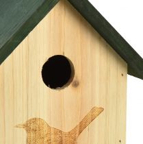 položky Hniezdna búdka modrá sýkorka vtáčik domček drevo prírodná zelená V20,5cm