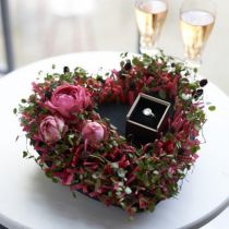 položky Kvetinové penové srdce čierne 17cm 2ks svadobná dekorácia