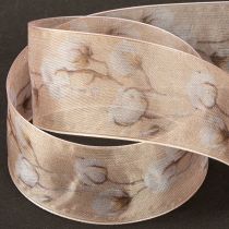 položky Organzová stuha bavlnené kvety dekoračná stuha ružová 40mm 15m