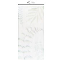 položky Organzová stuha, šifónová stuha, listnaté konáre, zelená, 40 mm, 15 m