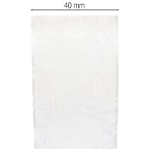 položky Organzová stuha, krémová, ozdobná stuha so srdiečkami, šírka 40 mm, dĺžka 15 m