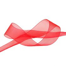 položky Organzová stuha s okrajom 40mm 50m červená