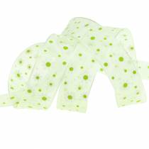 položky Organzová stuha zelená s kvetmi 20mm 20m