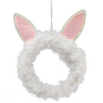 položky Veľkonočná dekorácia ozdobný prsteň králičie uši dekorácia na dvere biela Ø13cm 4ks